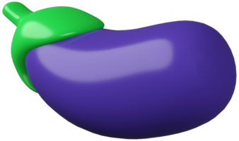 3D model vegetable eggplant toy made of plastic on transparent background png