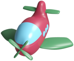 3D model of an airplane children's toy on transparent background png