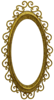 3d model oval gold openwork frame on transparent background png