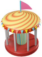 3D model carousel plastic children's toy on transparent background png