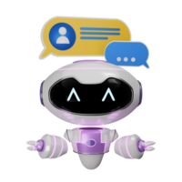 virtuell assistent chatt konversation med 3d framställa ai robot ikon png