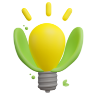 energía ahorro lámpara ligero bulbo 3d verde energía icono png