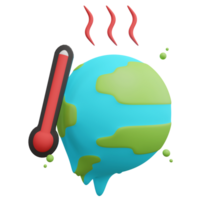 Global warming 3d green energy icon png