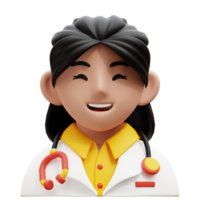 femelle médecin 3d profession avatars des illustrations png