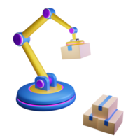 Automation production industry with 3d render AI robot illustration png