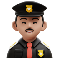 police 3d profession avatars des illustrations png