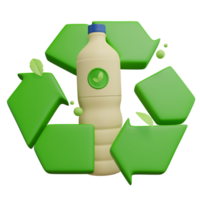 återanvändbar plast flaska 3d grön energi ikon png