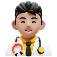 Masculin médecin 3d profession avatars des illustrations png