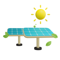 solar painel 3d verde energia ícone png