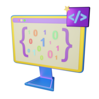 codificação dentro Área de Trabalho 3d render ai robô ícone png