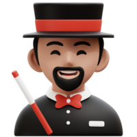 Magician 3D Profession Avatars Illustrations png