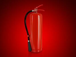 fire extinguisher on red background photo