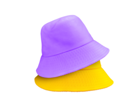 purple bucket hat Yellow bucket hat isolated  PNG transparent