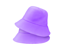 Two purple bucket hats isolated  PNG transparent