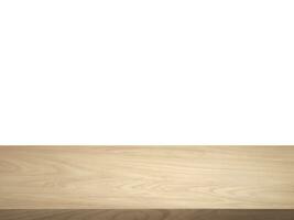 empty wooden table front view isolated on white background photo