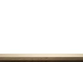 empty wooden table front view isolated on white background photo