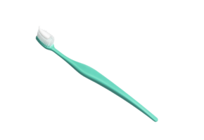 A toothbrush has toothpaste on the brush.  PNG transparent