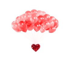 Red heart-shaped diamond and red balloonsPNG transparent png