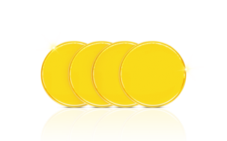 Blank template for gold coin or medal with metal texture PNG transparent