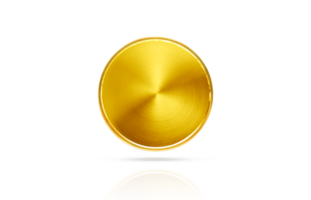 Front view of gold coins floating  PNG transparent