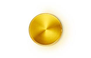 gold coin top view laying  PNG transparent