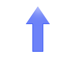 The digital blue arrow pointing up shows the feeling of increase, growth, motivation, hope, and more positive meaning. PNG transparent