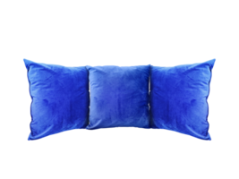 blu velluto cuscino impostato per vivente camera decorazione png trasparente
