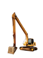 Excavator digging in construction site isolated   PNG transparent