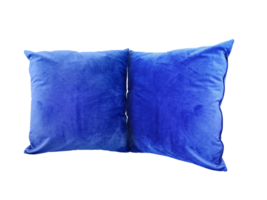 Blue velvet cushion set for living room decoration PNG transparent