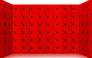 Red locker box or gym locker inside the room PNG transparent