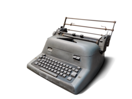 Old electric typewriter isolated PNG transparent