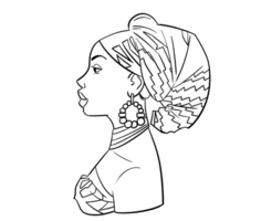 africano mujer reina conjunto ilustración png