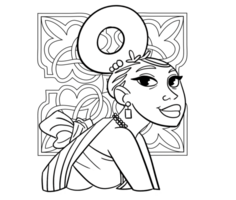 africano mujer reina conjunto ilustración png