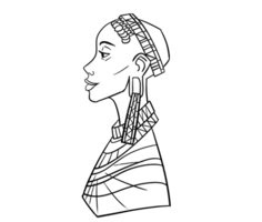 africano mujer reina conjunto ilustración png