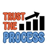 Trust the process Text with icon, calligraphy clipart, Typography, motivational words, positive phrases, inspirational quotes, life motivate words png