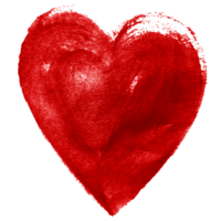 Watercolor red heart png