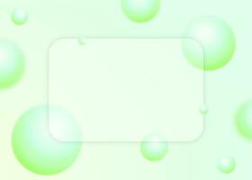 Green glass morphism and sphere pastel colors business abstract background photo