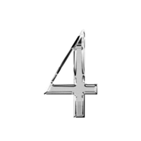 vier zilver metalen luxe chroom alfabet aantal doopvont png