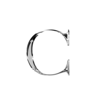 c argento metallico lusso cromo alfabeto font png