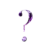 question marque violet métallique luxe chrome alphabet Police de caractère png