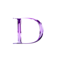 d Purper metalen luxe chroom alfabet doopvont png