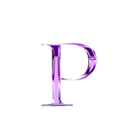 p violet métallique luxe chrome alphabet Police de caractère png