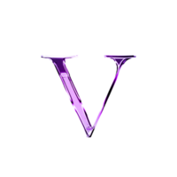 v lila metallisch Luxus Chrom Alphabet Schriftart png