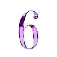 sei viola metallico lusso cromo alfabeto numero font png