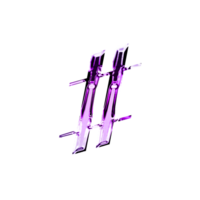 hashtag violet métallique luxe chrome alphabet Police de caractère png