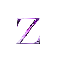 z violet métallique luxe chrome alphabet Police de caractère png