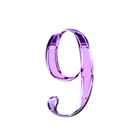 nove viola metallico lusso cromo alfabeto numero font png