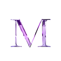 m Purper metalen luxe chroom alfabet doopvont png