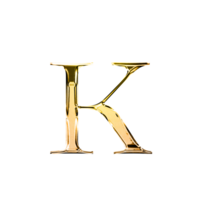 K gold metallic luxury chrome alphabet font png