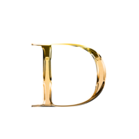 d Gold metallisch Luxus Chrom Alphabet Schriftart png